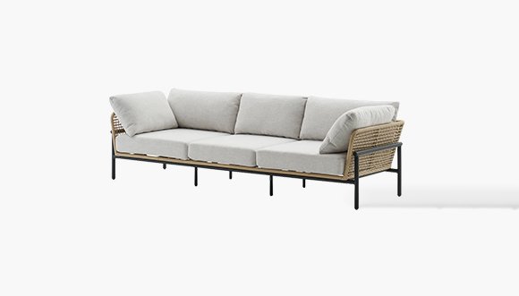 Brown Wicker Outdoor Sofa