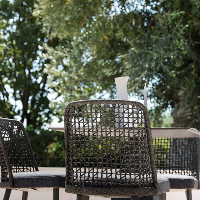 teak rope dining chair