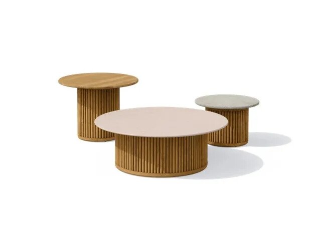 round teak outdoor coffee table