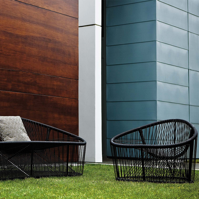 black wicker outdoor couch