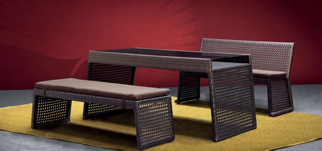 black wicker outdoor couch