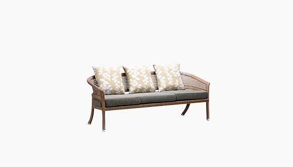 Rattan Corner Sofa Large