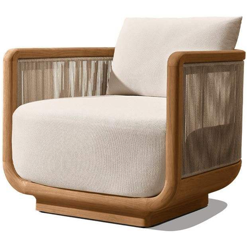 Lounge chair with woven side panels